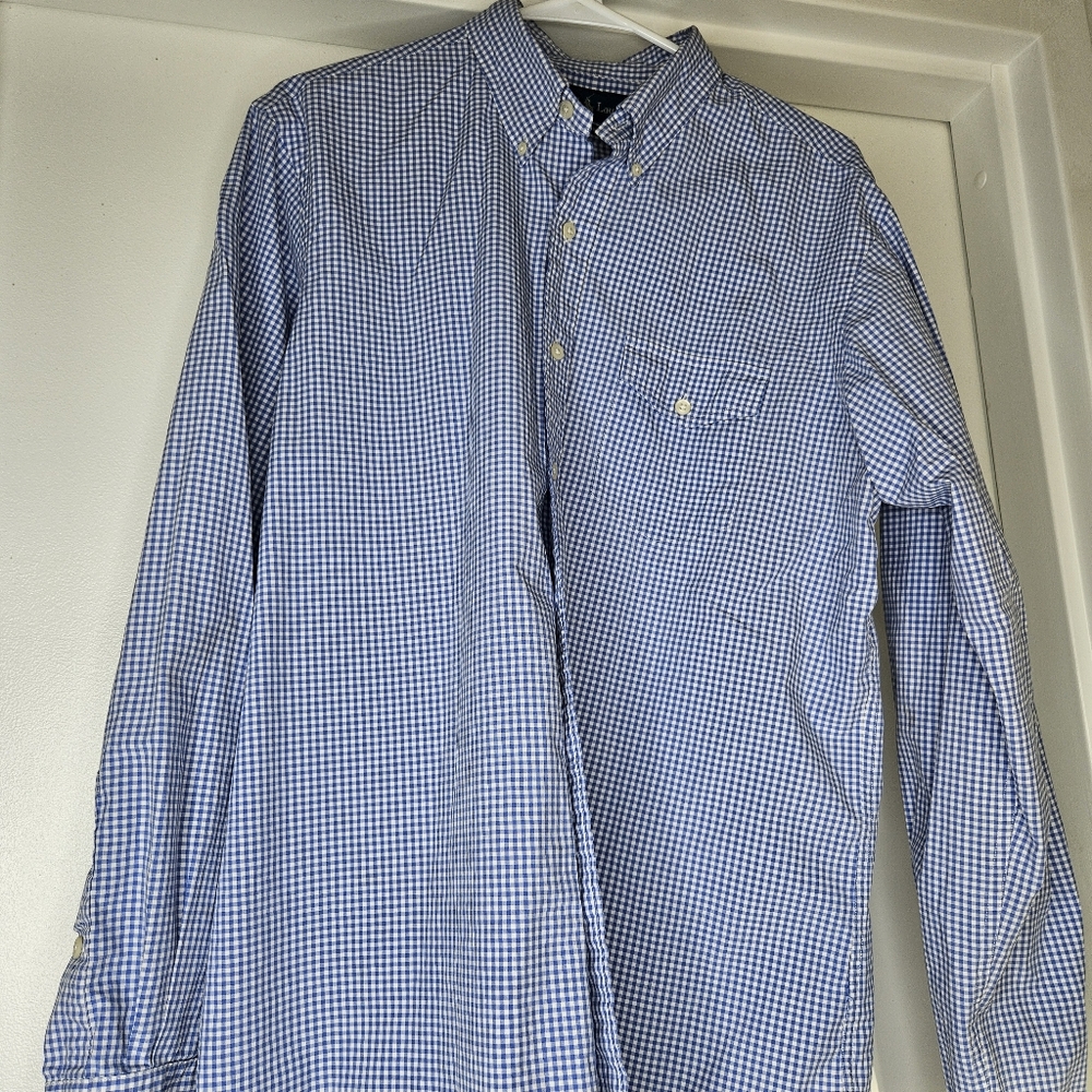 Carolina Blue Checkered Polo Button Down